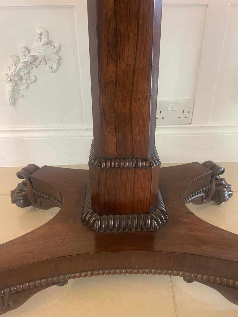 Quality Antique William IV Rosewood Card/Side Table - Image 8